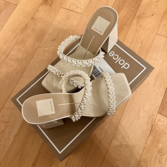 Dolce Vita Ariele Vanilla Pearl Heels, Size 7 - Picture 2 of 5